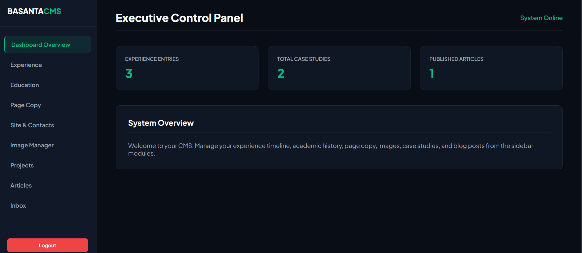 Personal Portfolio CMS